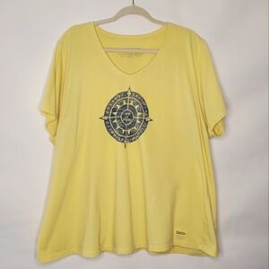 Life Is Good Graphic Tee Shirt Women's Size XXXL Cotton Short Sleeve Yellow Top